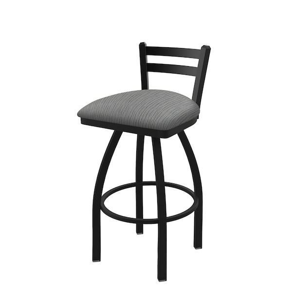 25" Low Back Swivel Counter Stool, Black Wrinkle, Graph Seat